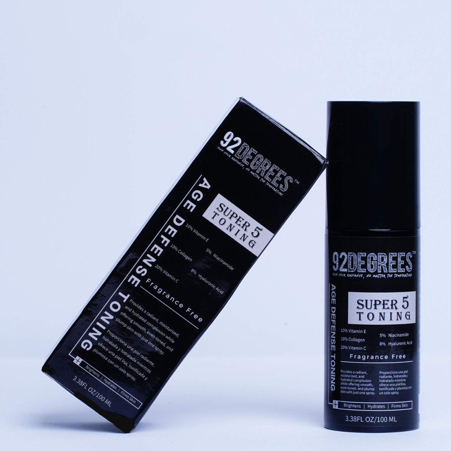 92degrees Super 5 Age Defense Mist - Niacinamide, Collagen, Vitamin C, E, Hyaluronic Acid | Hydrating & Refreshing Anti-Aging Face Mist for Radiant Skin