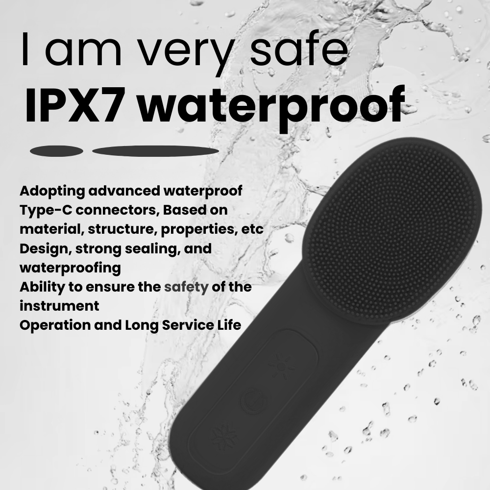 92 Degrees Heat and Cold Electric Facial Cleansing Brush, Gentle Face Scrubber IPX7 Waterproof, Rechargeable Silicone Exfoliator with Vibration Massage, Red/Blue Light Features for Skin Care Support