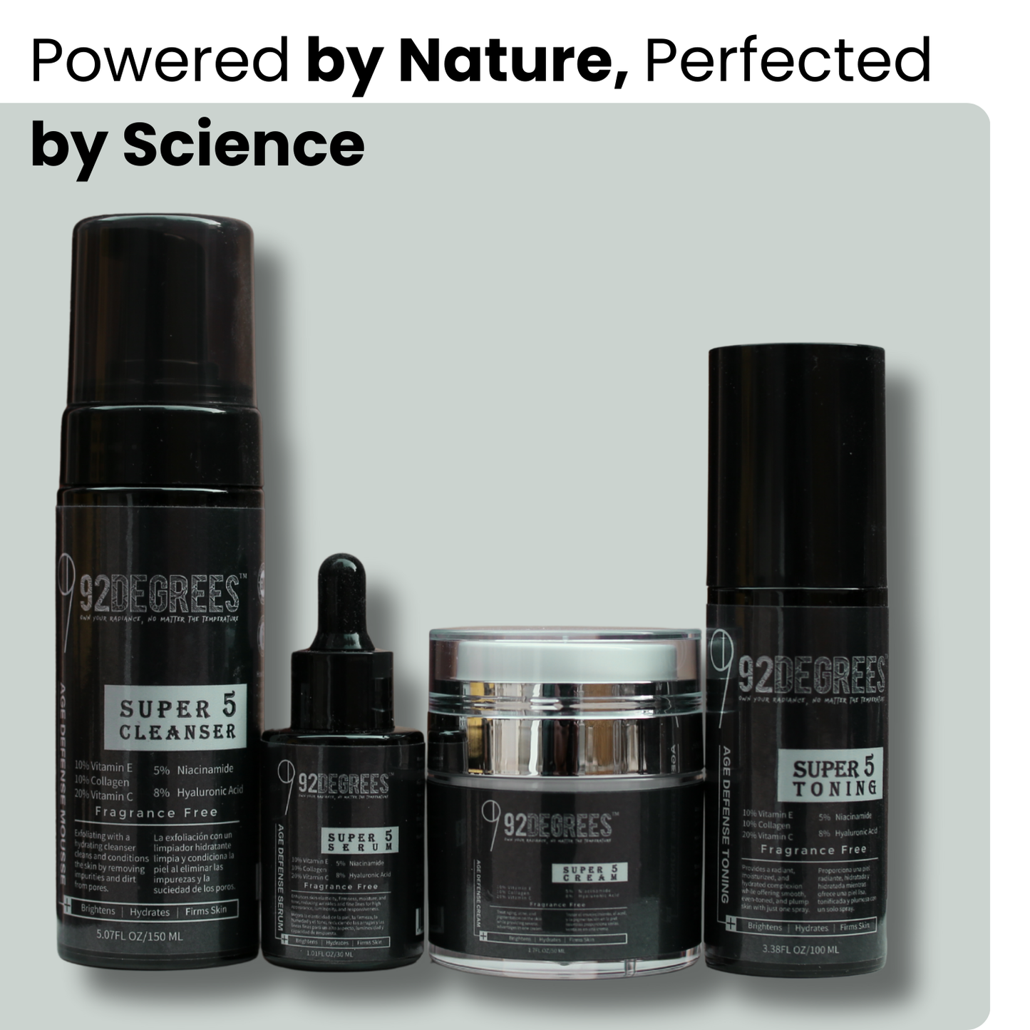 92Degrees Super 5 Age Defense Mist | 20% Vitamin C & Collagen | Multi Active Radiance Spray