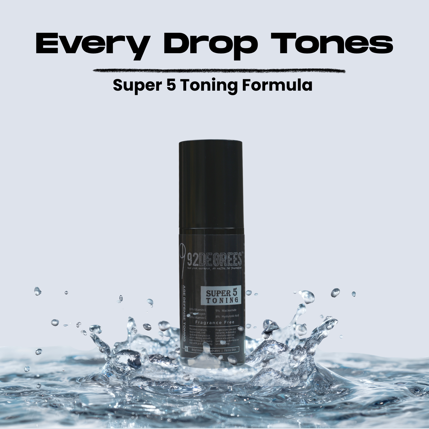 92Degrees Super 5 Age Defense Mist | 20% Vitamin C & Collagen | Multi Active Radiance Spray