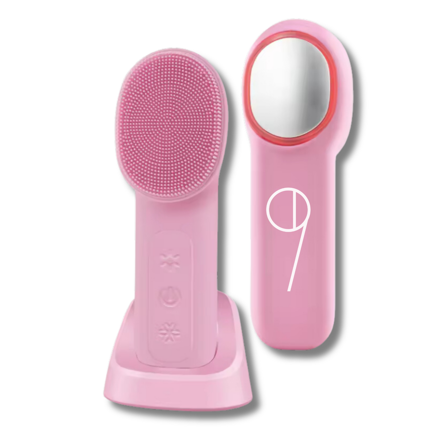 92 Degrees Heat and Cold Electric Facial Cleansing Brush, Gentle Face Scrubber IPX7 Waterproof, Rechargeable Silicone Exfoliator with Vibration Massage, Red/Blue Light Features for Skin Care Support